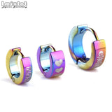 10pairs Stainless Steel Multicolor Huggie Earrings Mix Styles
