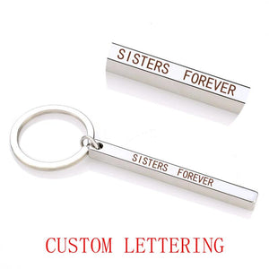 Personalized Rinhoo Vertical Strip Bar Keychain Engraving Pendant