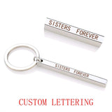 Personalized Rinhoo Vertical Strip Bar Keychain Engraving Pendant