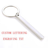 Personalized Rinhoo Vertical Strip Bar Keychain Engraving Pendant