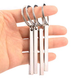 Personalized Rinhoo Vertical Strip Bar Keychain Engraving Pendant