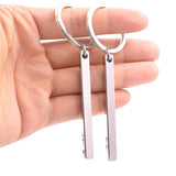 Personalized Rinhoo Vertical Strip Bar Keychain Engraving Pendant