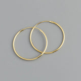 925 Silver Big Circle Hoop Earrings Exaggerate Style
