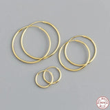 925 Silver Big Circle Hoop Earrings Exaggerate Style