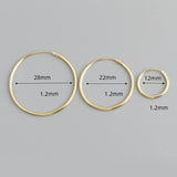 925 Silver Big Circle Hoop Earrings Exaggerate Style