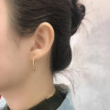 925 Silver Big Circle Hoop Earrings Exaggerate Style