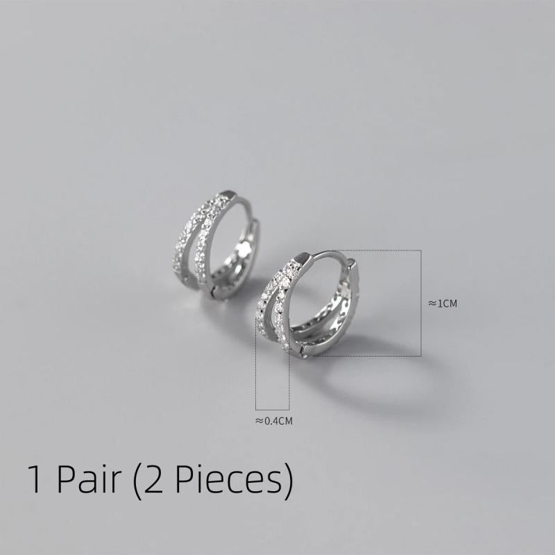 925 Silver Hoop Earrings Heart Star Shine Ball Fine Women Jewelry