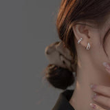 925 Silver Hoop Earrings Heart Star Shine Ball Fine Women Jewelry