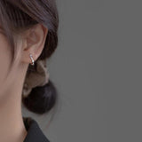 925 Silver Hoop Earrings Heart Star Shine Ball Fine Women Jewelry