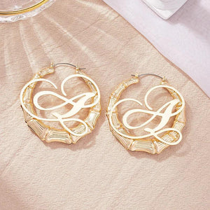 Punk Rock Initial Bamboo Earrings For Women Party Hip-Hop Sexy Jewelry