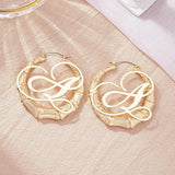 Punk Rock Initial Bamboo Earrings For Women Party Hip-Hop Sexy Jewelry
