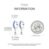 Pave Zircon Eye Silver Hoop Earrings, Female Jewelry