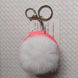 Fluffy Fur Ball Key Chain Charming Car Key Holder