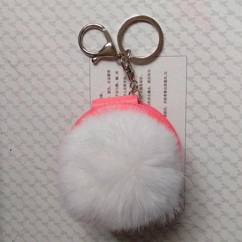 Fluffy Fur Ball Key Chain Charming Car Key Holder