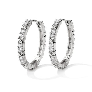 Zircon Cross Hoop Earrings Statement Jewelry Wedding Party Accessories