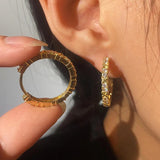 Zircon Cross Hoop Earrings Statement Jewelry Wedding Party Accessories