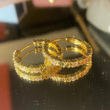 Zircon Cross Hoop Earrings Statement Jewelry Wedding Party Accessories