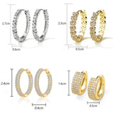 Zircon Cross Hoop Earrings Statement Jewelry Wedding Party Accessories
