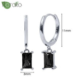 925 Silver Zircon Heart Hoop Earrings for Women