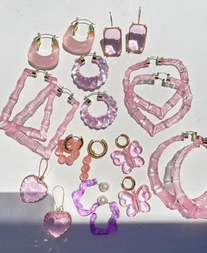 Pink Round Hoop Earrings for Women Geometric Party Jewelry