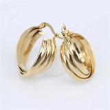Stainless Steel Multilayered Twist Hoop Earrings 3 Colors