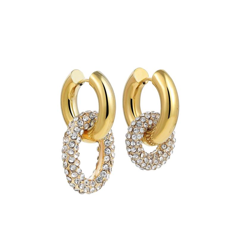 CZ Stainless Steel Hoop Earrings for Women Geometric Jewelry