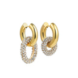 CZ Stainless Steel Hoop Earrings for Women Geometric Jewelry