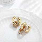 CZ Stainless Steel Hoop Earrings for Women Geometric Jewelry