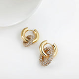 CZ Stainless Steel Hoop Earrings for Women Geometric Jewelry