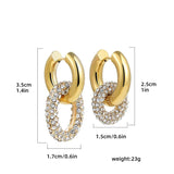 CZ Stainless Steel Hoop Earrings for Women Geometric Jewelry