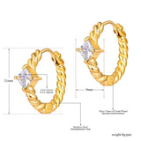 18K Plated Open Hoops Earrings Pink Green CZ Hoops Earrings E22162