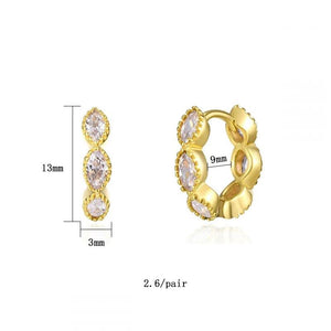 CZ Zircon Plated Hoop Earrings