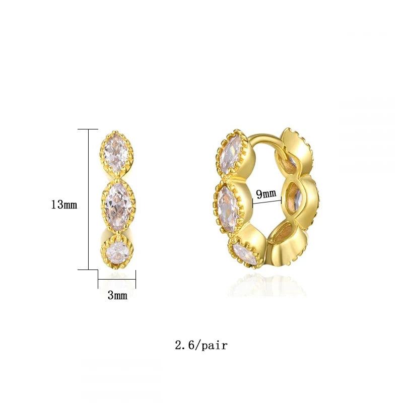 CZ Zircon Plated Hoop Earrings