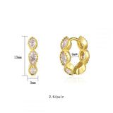 CZ Zircon Plated Hoop Earrings