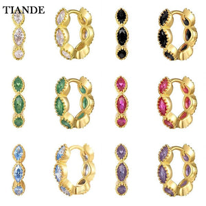 CZ Zircon Plated Hoop Earrings