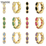 CZ Zircon Plated Hoop Earrings
