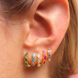 CZ Zircon Plated Hoop Earrings