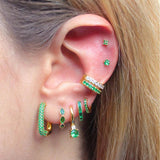 CZ Zircon Plated Hoop Earrings