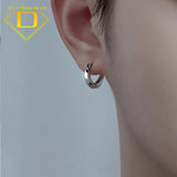 S925 Silver Needle Hoop Earrings Unisex Solid