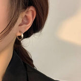 S925 Silver Needle Hoop Earrings Unisex Solid