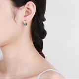 Heart Hoop Earrings 925 Silver Needle For Women FQL21292