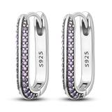 Galaxy Star Moon Zircon Hoop Earrings Silver Jewelry