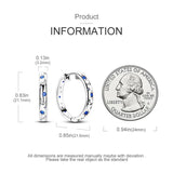 Galaxy Star Moon Zircon Hoop Earrings Silver Jewelry