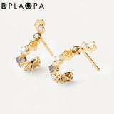 DPLAOPA 925 Silver Rainbow Circle Hoop Stud Earring Summer Woman
