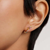 DPLAOPA 925 Silver Rainbow Circle Hoop Stud Earring Summer Woman