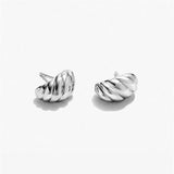 Vintage Croissant Earrings Stainless Steel Plated Stud Piercing Pendientes
