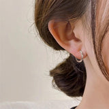 Vintage Croissant Earrings Stainless Steel Plated Stud Piercing Pendientes