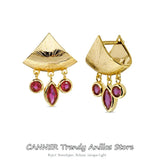 Allergy-Free Water Drop Tassel Stud Earrings