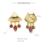 Allergy-Free Water Drop Tassel Stud Earrings