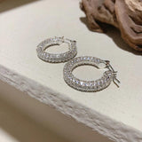 Bling CZ Stone Hoop Earrings for Women